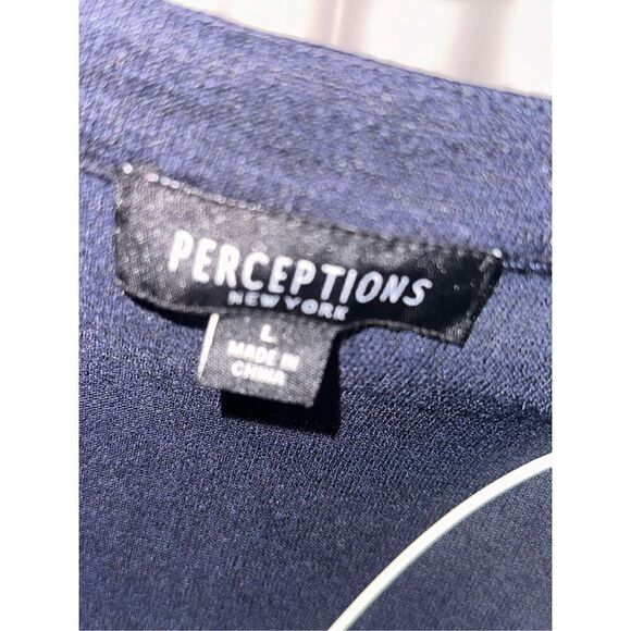 NEW WITH TAGS PERCEPTIONS Womens Tie Front stylish Soft Jacket Classic Navy blue - Picture 10 of 11